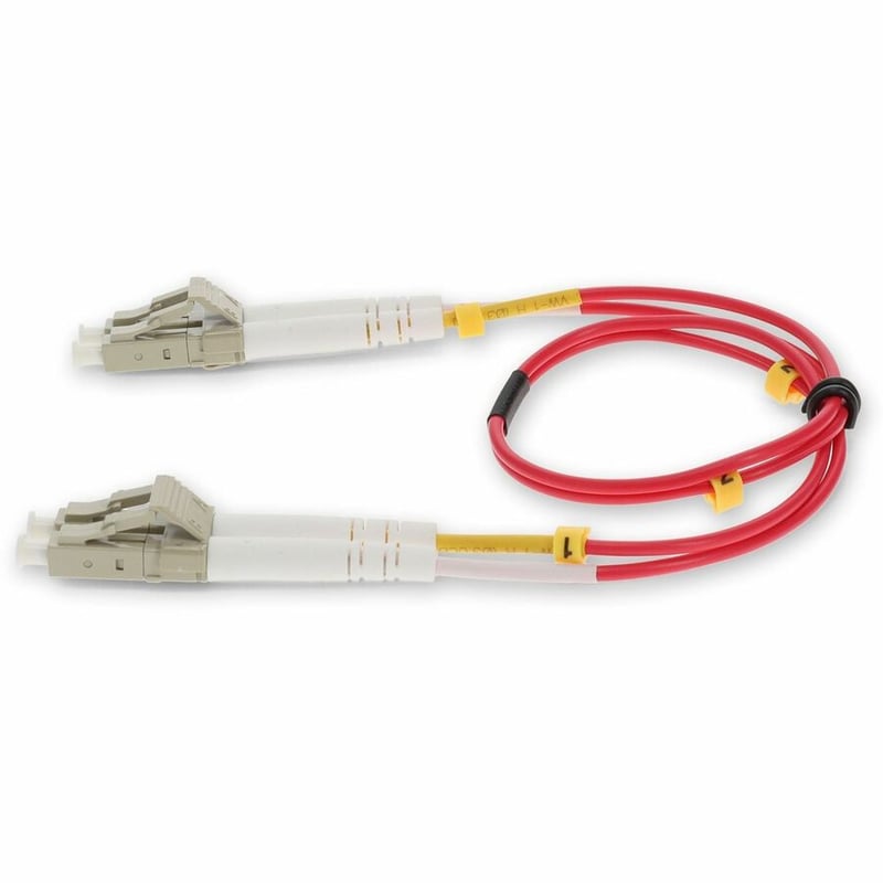 AddOn 2m LC to LC Red OM4 Duplex OFNP (Plenum-Rated) Fiber Patch Cable - Thumbnail 2