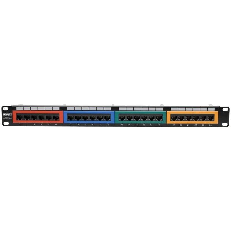 Tripp Lite by Eaton 24-Port 1U Rack-Mount 110-Type Color-Coded Patch Panel, RJ45 Ethernet, 568B, Cat6 - Thumbnail 4