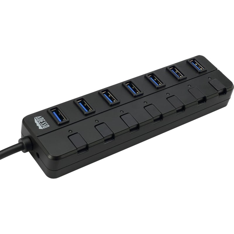Adesso 7-ports USB 3.0 Hub with 5V2A Power Adaptor - Thumbnail 2