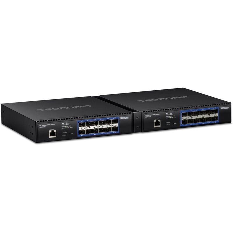 TRENDnet 12-Port 10G Layer 2 Managed SFP+ Switch, TL2-F7120, 12 x 10G SFP+ Ports, 240Gbps Switching Capacity, Supports 10GBASE-X / 1000BASE-FX SFP Fiber Modules, Lifetime Protection, Black - Thumbnail 4