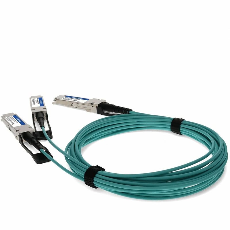 AddOn Arista Networks® to Mellanox® Compatible TAA 200G-AOC QSFP56 to 2xQSFP56 Active Optical Cable (850nm, MMF, 5m, LSZH) - Thumbnail 3