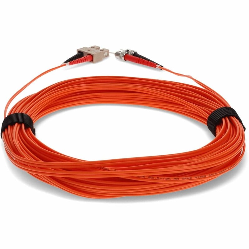 AddOn 20m ST to SC Orange OM1 Duplex OFNR (Riser-Rated) MMF Fiber Patch Cable - Thumbnail 4