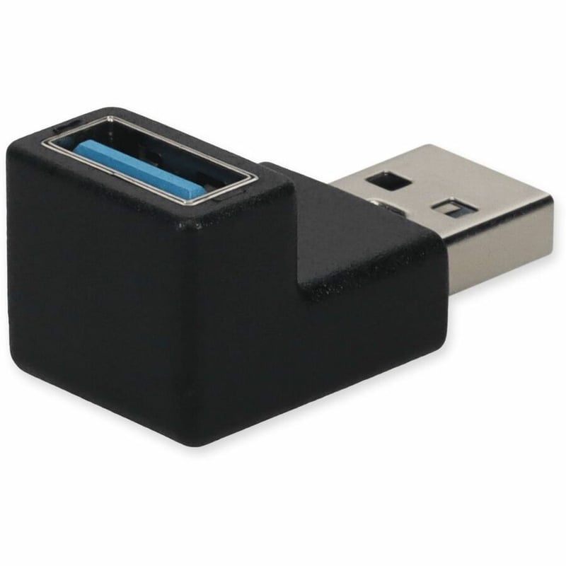 AddOn USB-A 3.0 Male Right Angle To USB-A 3.0 Female Black Adapter - Thumbnail 5