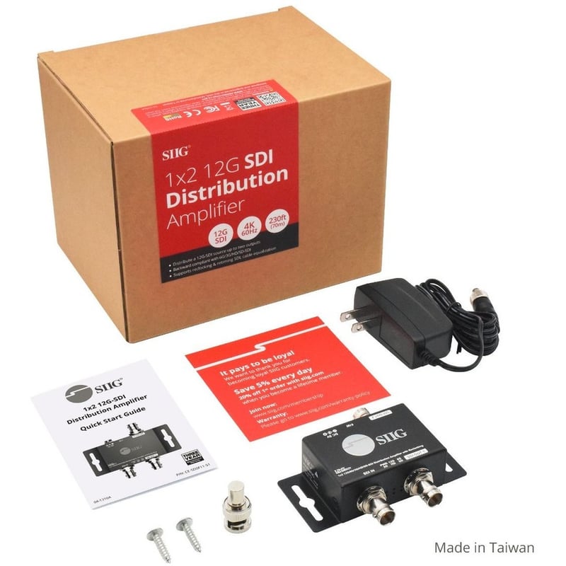 SIIG 1x2 12G SDI Distribution Amplifier - 70M - Thumbnail 4