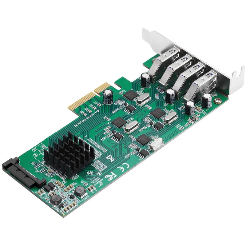 SIIG 4-Port USB 3.0 PCIe Card with 4 Dedicated 5Gbps Channels (USB 3.2 Gen 1) - Quad Core 20Gbps - UASP - SATA Power - Low Profile PCIe Adapter Card - Thumbnail 4