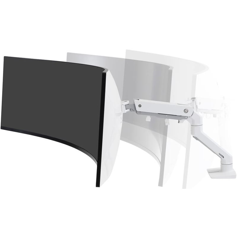 Ergotron Mounting Arm for Monitor, Curved Screen Display, LCD Display - White - Thumbnail 2