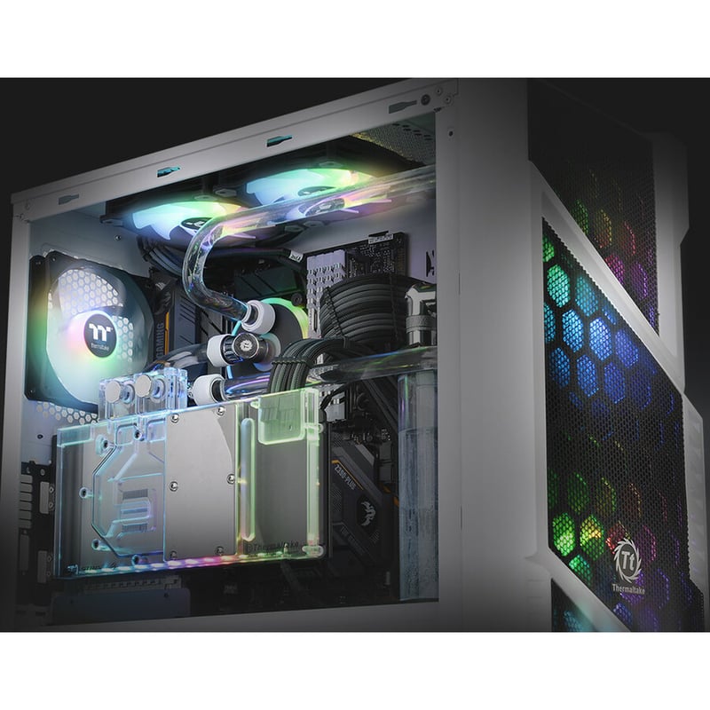 Thermaltake Commander C31 Snow Dual 200MM ARGB Fans Tempered Glass ATX Mid-Tower Chassis - Thumbnail 5