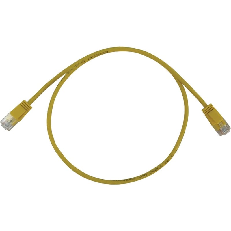 Eaton Tripp Lite Series Cat6a 10G Snagless Molded Slim UTP Ethernet Cable (RJ45 M/M), PoE, Yellow, 2 ft. (0.6 m) - Thumbnail 1