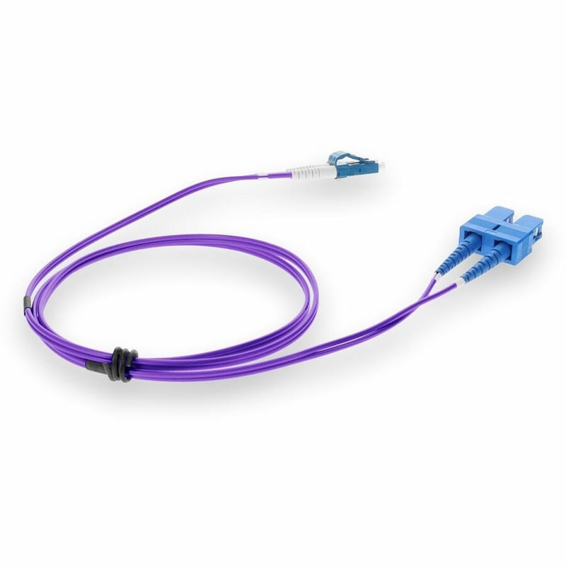 AddOn 2m SC to LC Purple OS2 Duplex OFNR (Riser-Rated) SMF Fiber Patch Cable - Thumbnail 5