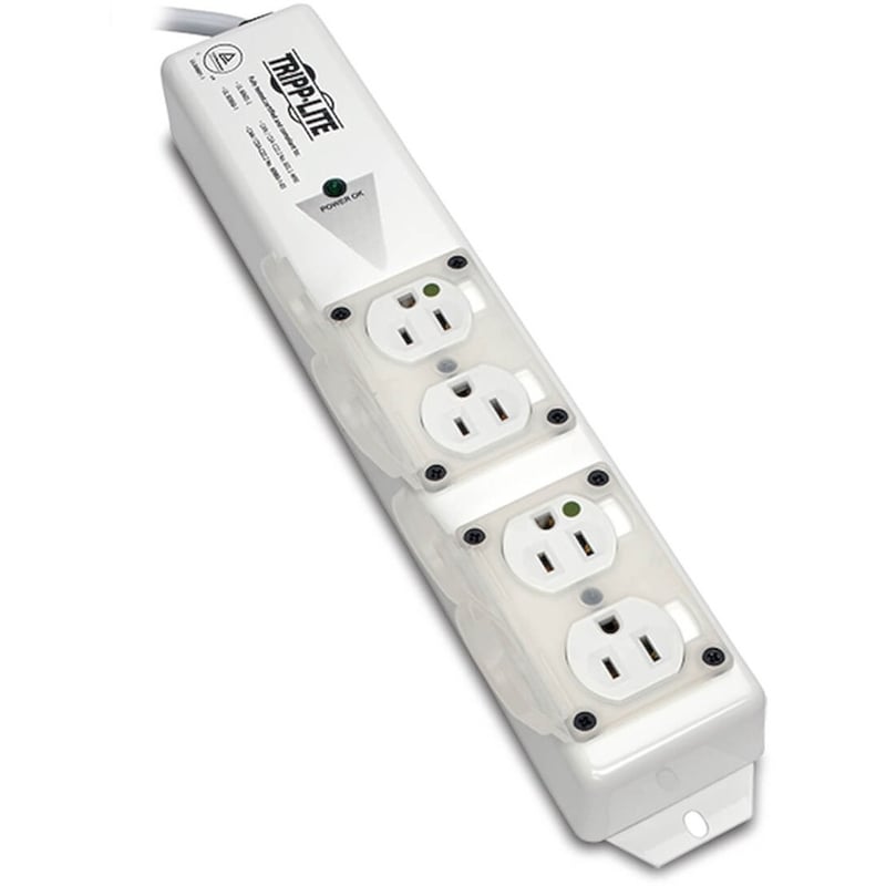 Tripp Lite by Eaton Safe-IT UL 60601-1 Medical-Grade Power Strip for Patient-Care Vicinity 4 15A Hospital-Grade Outlets Safety Covers 15 ft. Cord - Thumbnail 3