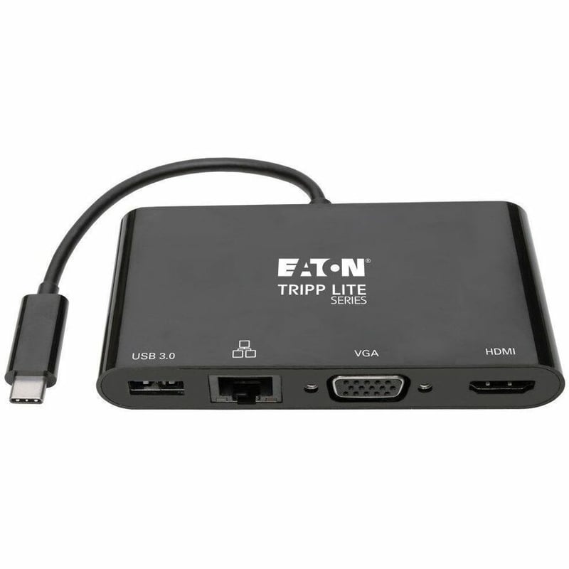 Tripp Lite by Eaton USB C Docking Station Adapter Converter 4K w/ HDMI, VGA, Gigabit Ethernet, USB-A Hub, Black, Thunderbolt 3 Compatible - Thumbnail 5