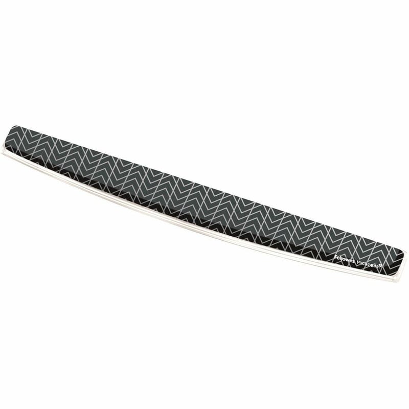 Fellowes Photo Gel Keyboard Wrist Rest with Microban - Black Chevron - Thumbnail 2