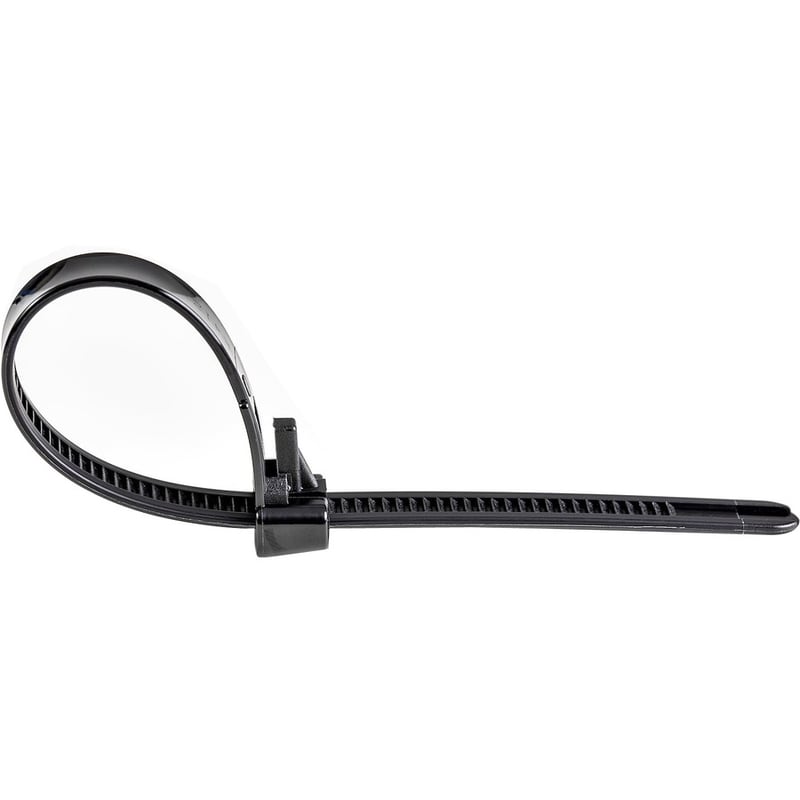 StarTech.com 8"(20cm) Reusable Cable Ties, 1-7/8"(50mm) Dia. 50lb(22Kg) Tensile Strength, Nylon, In/Outdoor, UL Listed, 100 Pack, Black - Thumbnail 3