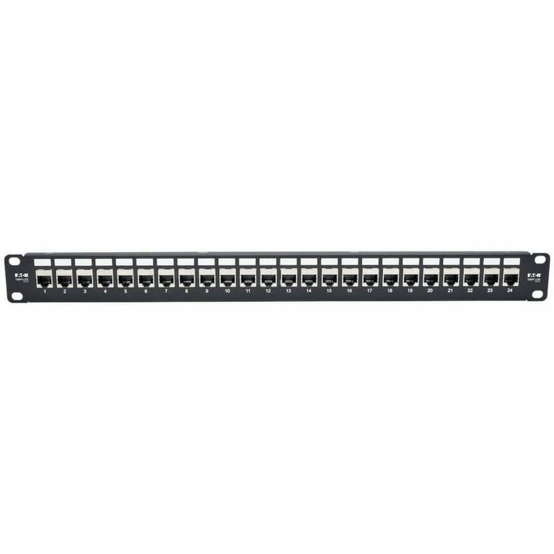Tripp Lite by Eaton 24-Port 1U Rack-Mount STP Shielded Cat6a Feedthrough Patch Panel RJ45 Ethernet TAA - Thumbnail 3