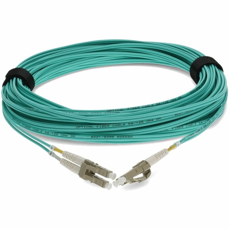 AddOn 17m LC to LC Aqua OM3 Duplex OFNR (Riser-Rated) Fiber Patch Cable