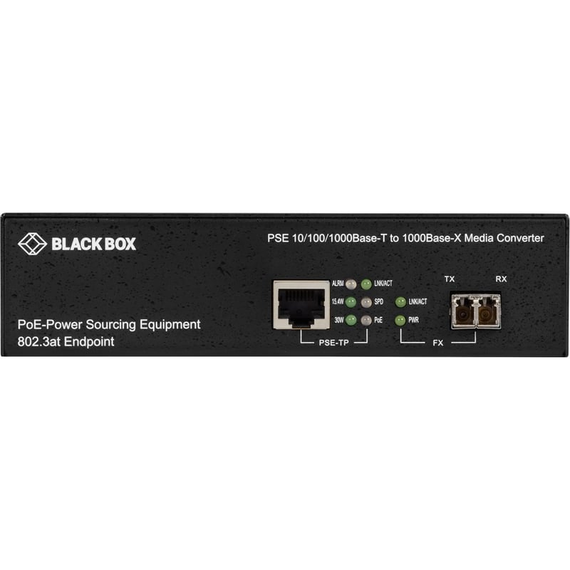 Black Box 10/100/1000B-T PoE PSE To 1000B-X Media Converter - Thumbnail 2