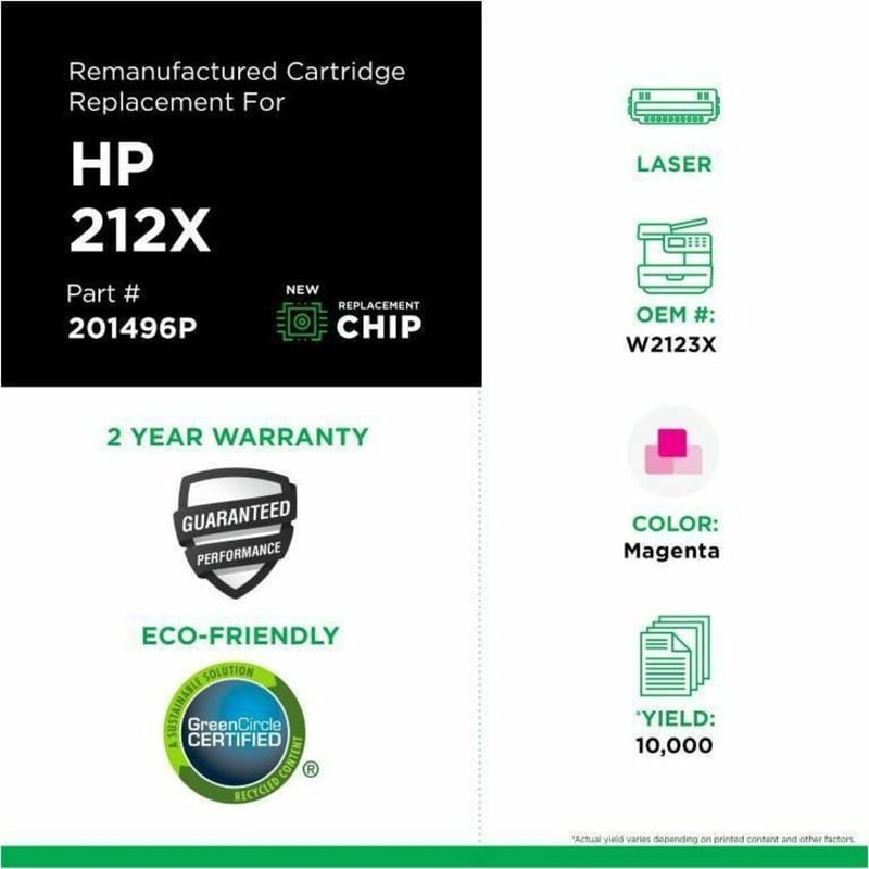 Clover Imaging Remanufactured High Yield Magenta Toner Cartridge (New Chip) for HP 212X (W2123X) - Thumbnail 3