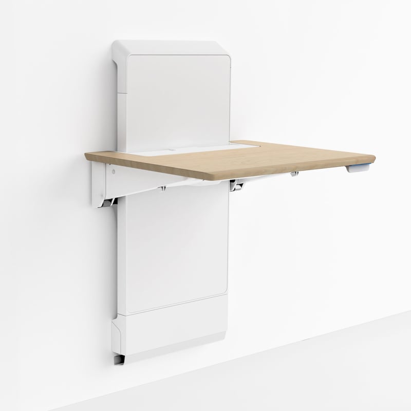 Ergotron WorkFit Elevate with Power Access (Mendota Maple) Sit-Stand Wall Desk - Thumbnail 1