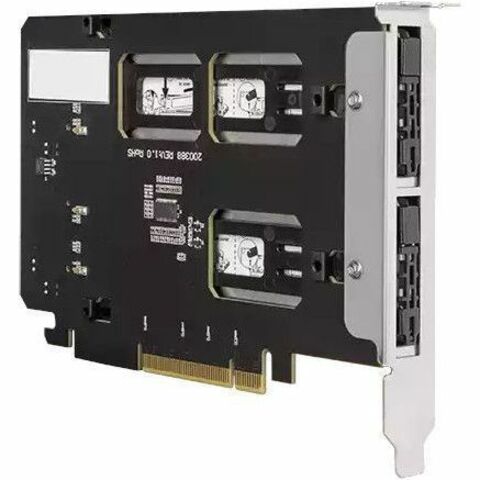 Icy Dock ToughArmor MB842MP-B Drive Enclosure PCI Express NVMe 4.0 - PCI Express 4.0 x8 Host Interface Internal - Black, Silver