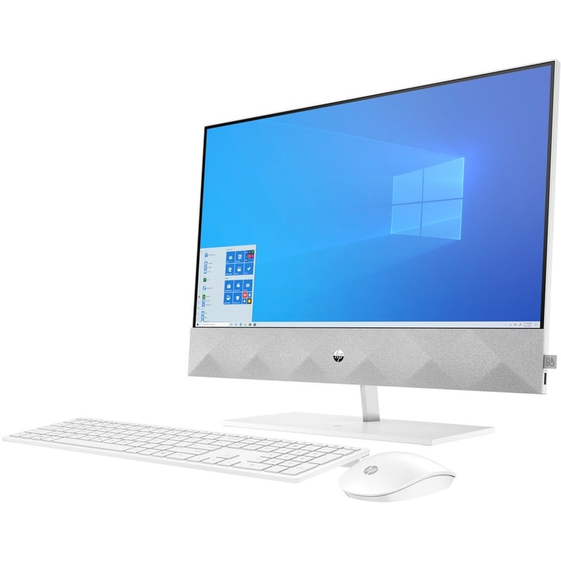 HP Pavilion 24-k0080 All-in-One Computer - Intel Core i7 10th Gen i7-10700T - 16 GB - 1 TB HDD - 512 GB SSD - 23.8" Full HD Touchscreen - Desktop - Snowflake White - Thumbnail 2