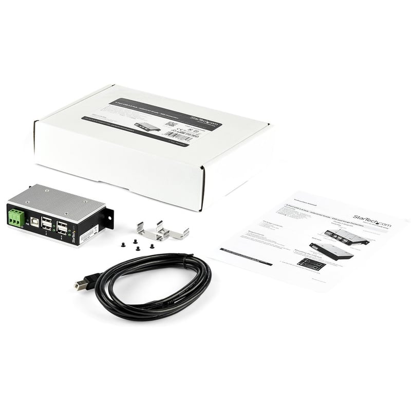 StarTech.com 4 Port USB 2.0 Hub - Metal Industrial USB Hub (USB-A to 4x USB-A) - Mountable, ESD/Surge Protection - Extended Operating Temp - Thumbnail 4