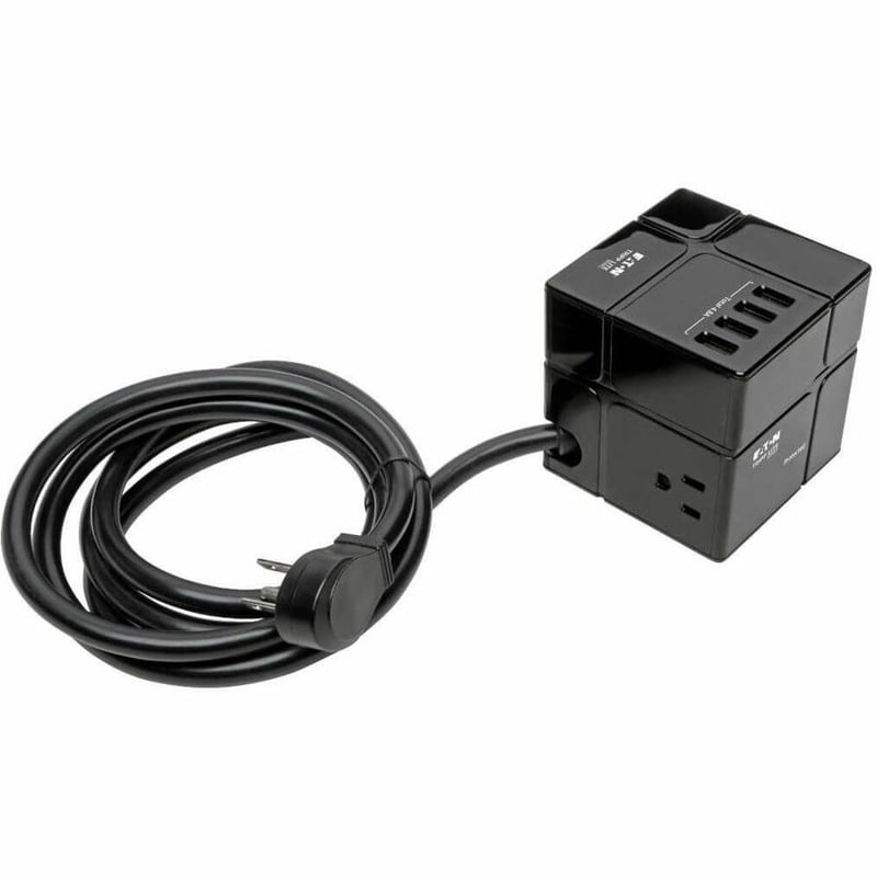 Tripp Lite by Eaton Protect It! 3-Outlet Power Cube Surge Protector - 6 USB-A Ports (7.2A Shared) 6 ft. (1.83 m) Cord 540 Joules Black - Thumbnail 5