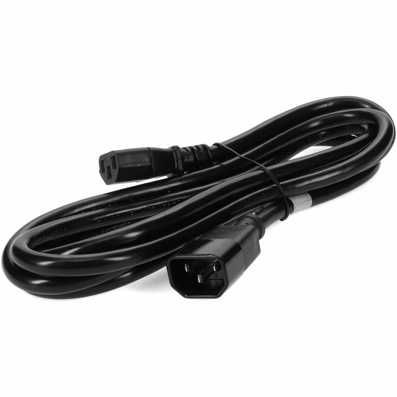 AddOn 4ft C13 Female to C14 Male 14AWG 100-250V at 15A Black Power Cable - Thumbnail 1