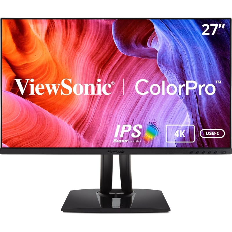 ViewSonic VP2756-4K 27 Inch Premium IPS 4K Ergonomic Monitor with Ultra-Thin Bezels, Color Accuracy, Pantone Validated, HDMI, DisplayPort and USB C for Professional Home and Office - Thumbnail 1