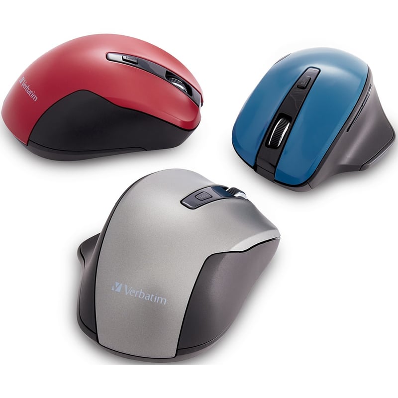 Verbatim Silent Ergonomic Wireless Blue LED Mouse - Dark Teal - Thumbnail 5