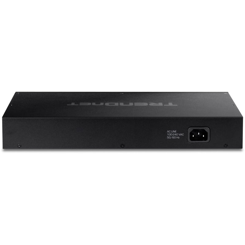 TRENDnet 18-Port Gigabit PoE+ Switch, 16 x 30W PoE+ Ports, 2 Gigabit SFP Slots, 240W PoE Budget, 36Gbps Switching Capacity, 1U 19" Rack Mountable, Lifetime Protection, Black, TPE-TG182 - Thumbnail 3