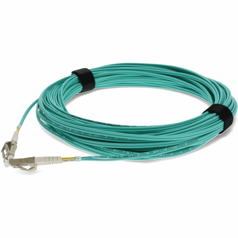 AddOn 47m LC to LC Aqua OM4 Duplex LSZH Fiber Patch Cable - Thumbnail 1