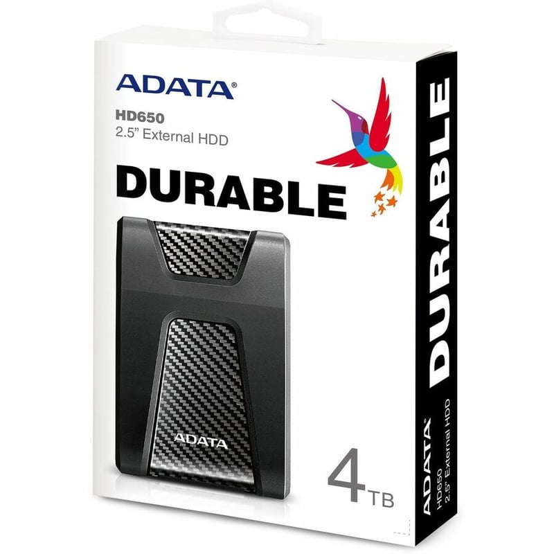 Adata DashDrive Durable HD650 4 TB Portable Hard Drive - External - Black - Thumbnail 5