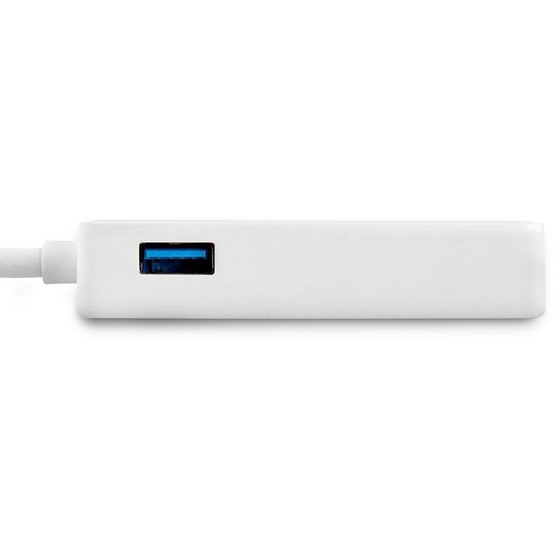 StarTech.com USB 3.0 to Gigabit Ethernet Adapter NIC w/ USB Port - White - Thumbnail 4