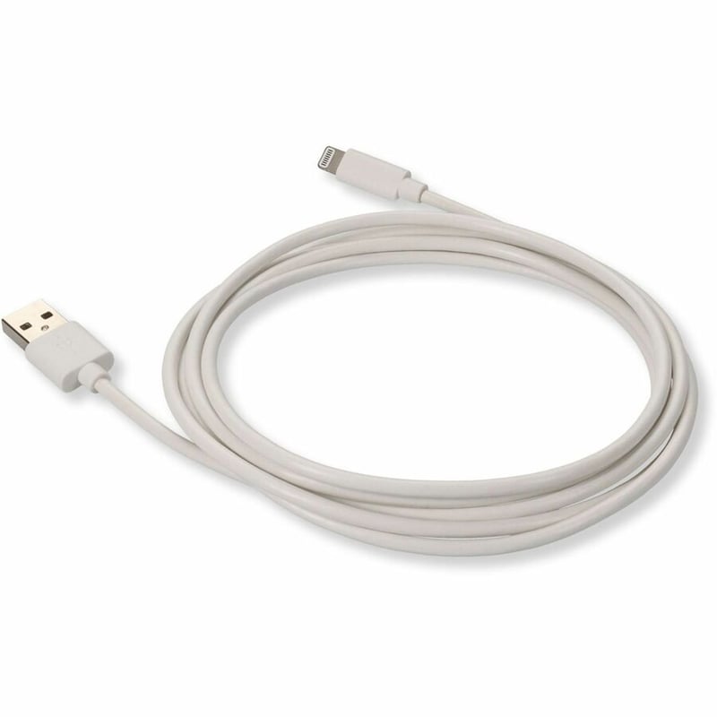 AddOn 6in USB 2.0 (A) Male to Lightning Male White Cable - Thumbnail 3