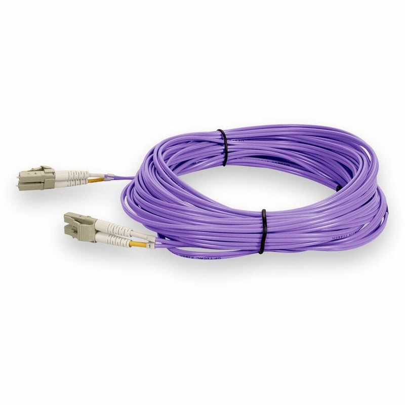 30M PURPLE LC M/M OM4 DUPLEX OFNR FIBER PATCH CABLE - Thumbnail 2