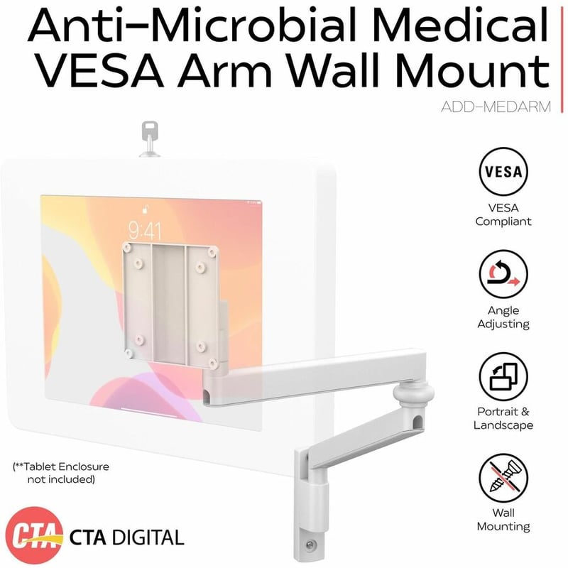 CTA Digital Anti-Microbial Medical VESA Arm Wall Mount - Thumbnail 2
