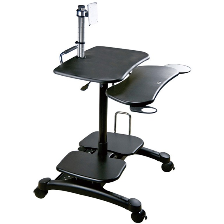 Aidata Sit and Stand Mobile LCD Workstation with Monitor Mount - Thumbnail 2