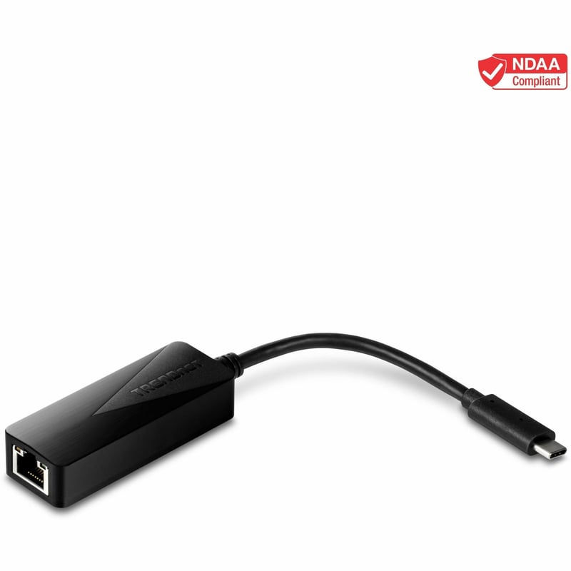 TRENDnet USB Type-C to Gigabit Ethernet LAN Wired Network Adapter for Windows  Compatible with Windows 10; and Mac OS X 10.6 and Above; Energy Saving; 5 inch length; TUC-ETG - Thumbnail 1