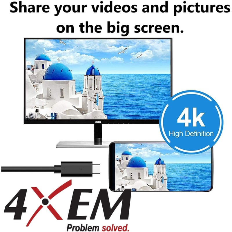 4XEM USB-C To USB-C Cable M/M USB 3.1 Gen 2 10GBPS 6FT Black - Thumbnail 2