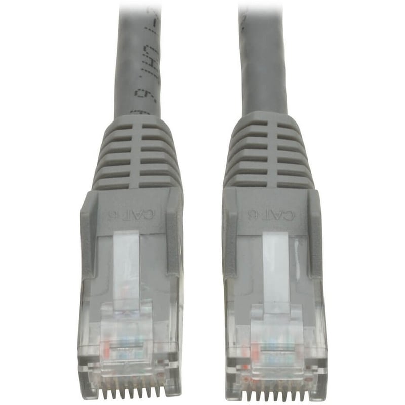 Eaton Tripp Lite Series Cat6 Gigabit Snagless Molded (UTP) Ethernet Cable (RJ45 M/M), PoE, Gray, 25 ft. (7.62 m)