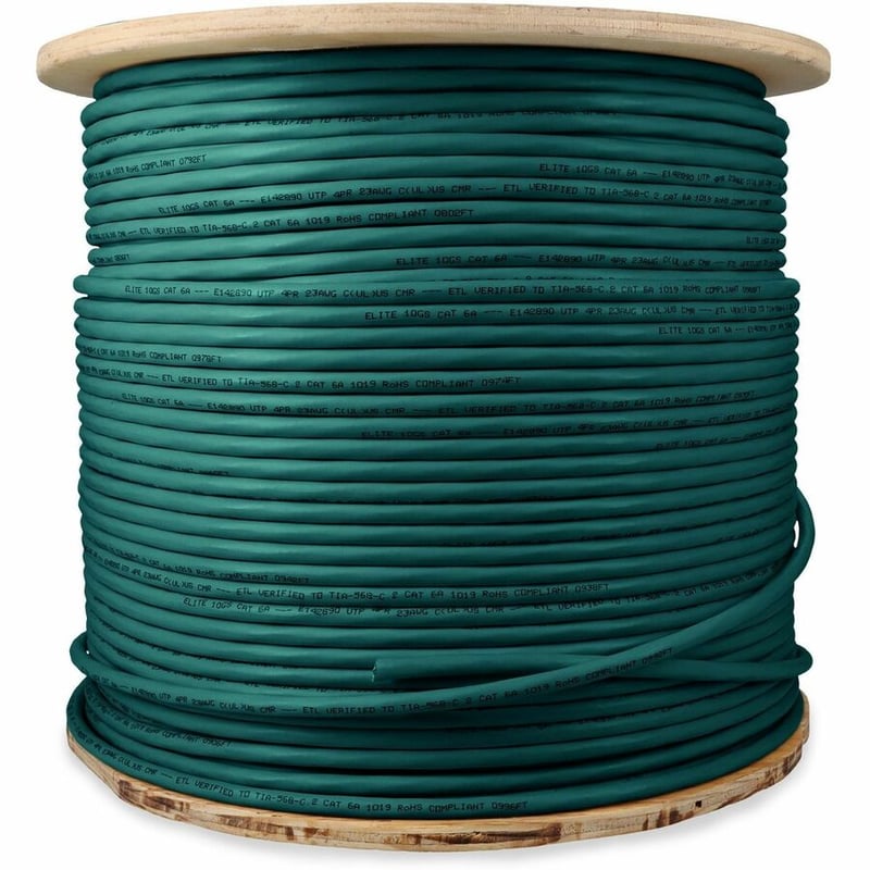 AddOn 1000ft Non-Terminated Green Cat6A UTP PVC Copper Patch Cable - Thumbnail 2