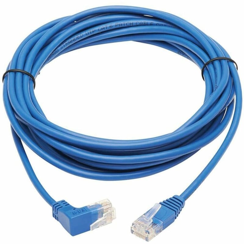 Tripp Lite by Eaton Up-Angle Cat6 Gigabit Molded Slim UTP Ethernet Cable (RJ45 Right-Angle Up M to RJ45 M) Blue 20 ft. (6.09 m) - Thumbnail 2