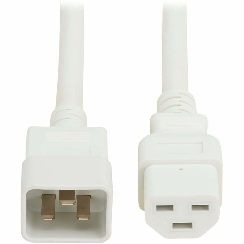 POWER CORD C20 C21 HEAVY-DUTY 20A 250V 12 AWG 3FT WHITE - Thumbnail 2