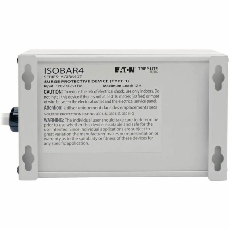 Tripp Lite by Eaton Isobar Ultra Surge 4 outlet 6' Cord Metal Housing 3330 Joules - Thumbnail 2