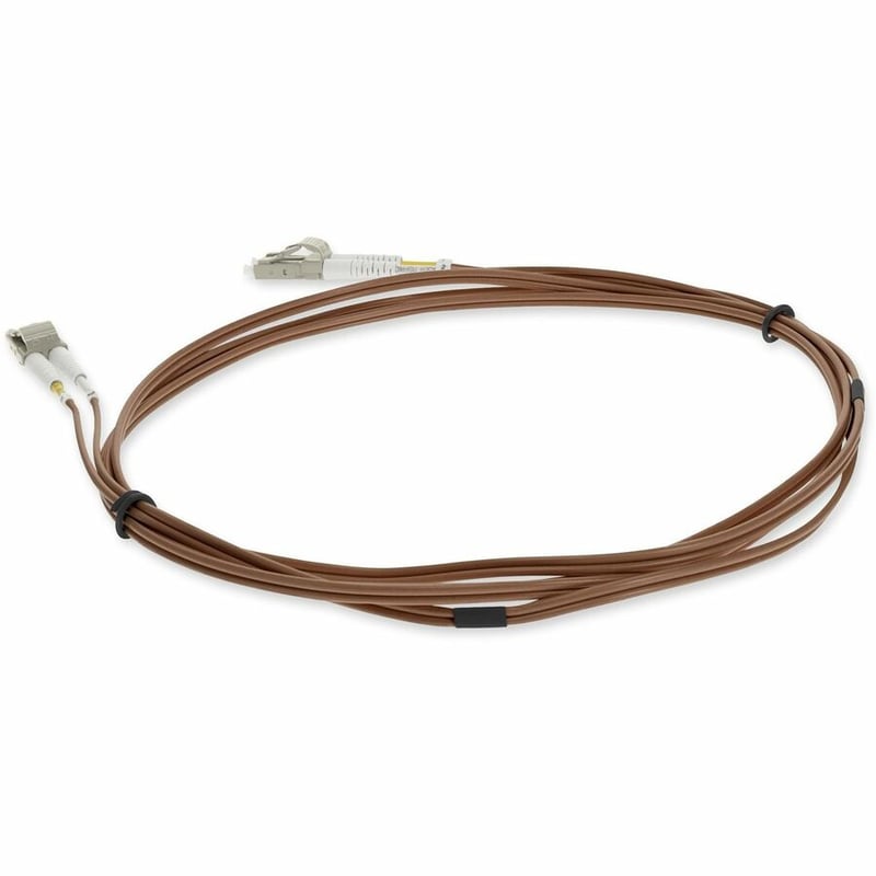 AddOn 2m LC to LC Brown OM4 Duplex OFNR (Riser-Rated) TAA Fiber Patch Cable - Thumbnail 3