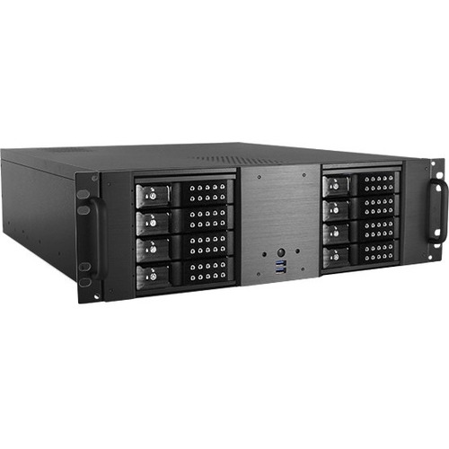 iStarUSA 3U Compact 8x 3.5" Bay Trayless Hotswap microATX Chassis - Thumbnail 1