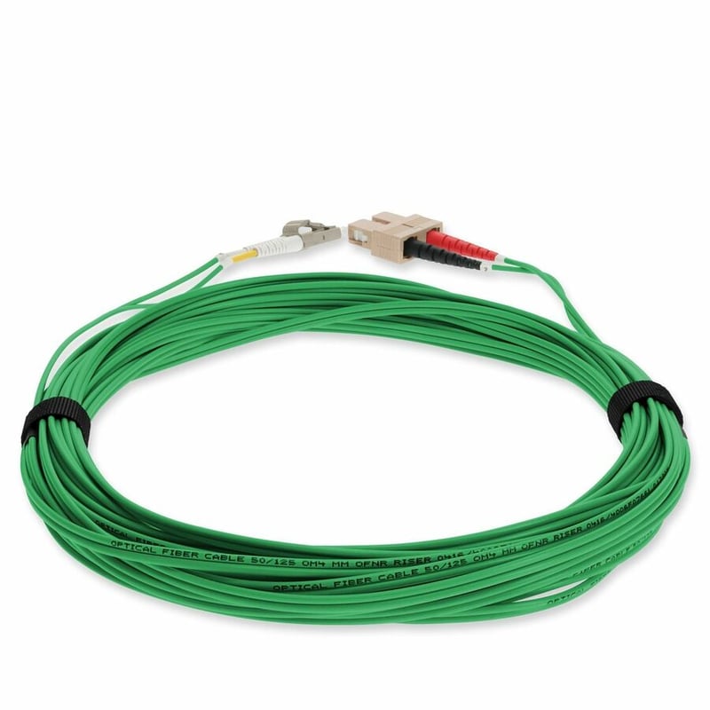 AddOn 3m SC to LC Green OM4 Duplex OFNR (Riser-Rated) Fiber Patch Cable - Thumbnail 4