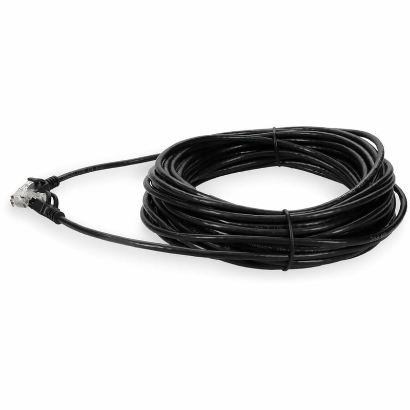 AddOn 50ft Black CAT 6 Slim PVC Ethernet Cable Non-Booted RJ-45 M/M - Thumbnail 2