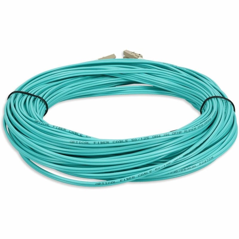 AddOn 46m LC to LC Aqua OM4 Duplex OFNP (Plenum-Rated) Fiber Patch Cable - Thumbnail 4