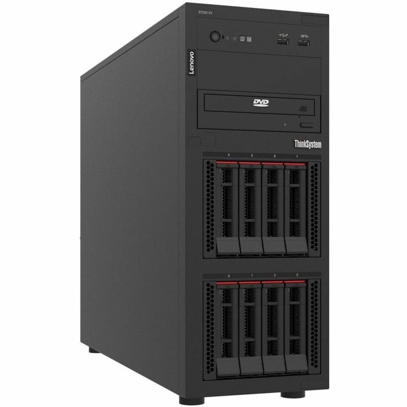 Lenovo ThinkSystem ST250 V3 7DCEA02MNA Tower Server - 1 x Intel Xeon E-2434 3.40 GHz - 16 GB RAM - Serial ATA/600 Controller - Thumbnail 1